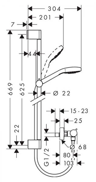 hansgrohe Croma Select E Vario brusesæt m/Comfort termostat