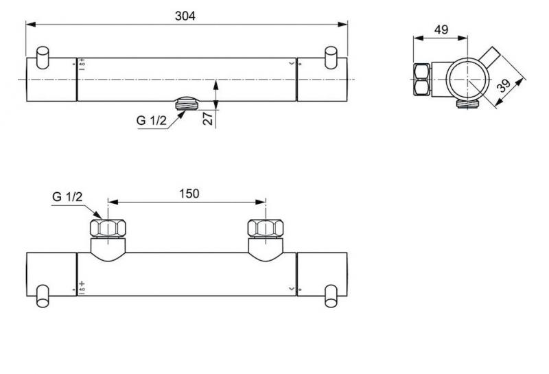 Ideal Standard T125 termostatarmatur - Krom Ideal Standard T125 termostatarmatur - Krom