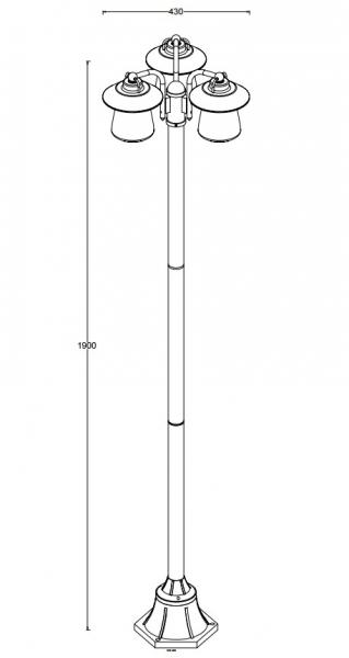 Lutec Tradition Cate udendørs standerlampe m/3 pærer - Mat rust Lutec Tradition Cate udendørs standerlampe m/3 pærer - Mat rust