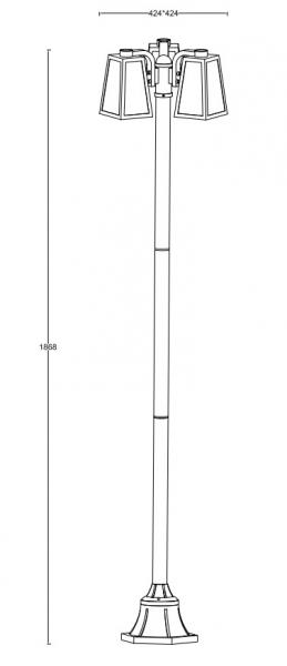 Lutec Tradition Fia udendørs standerlampe t/3 pærer - Mat sort Lutec Tradition Fia udendørs standerlampe t/3 pærer - Mat sort