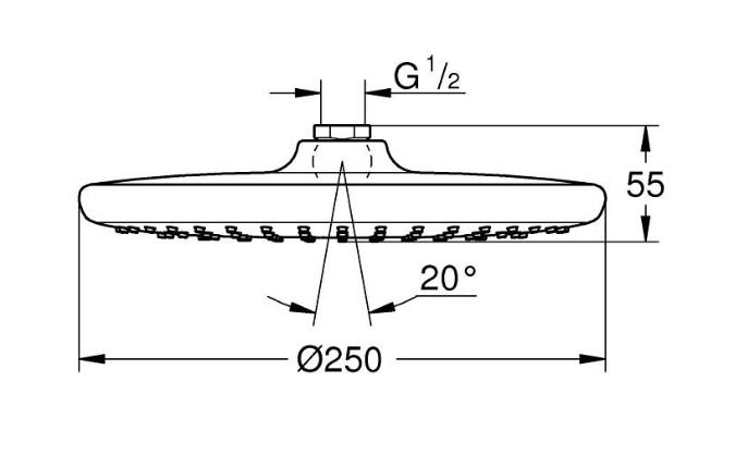 Grohe Vitalio Start 250 hovedbruser 1 spray Grohe Vitalio Start 250 hovedbruser 1 spray