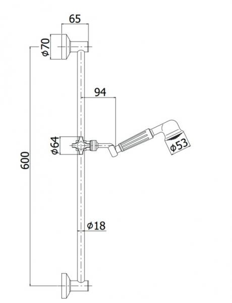 Lavabo Retro brusestang m/håndbruser - Krom Lavabo Retro brusestang m/håndbruser - Krom