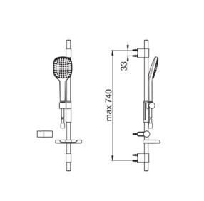Oras Hydractiva Style 431 brusersæt - Krom Oras Hydractiva Style 431 brusersæt - Krom
