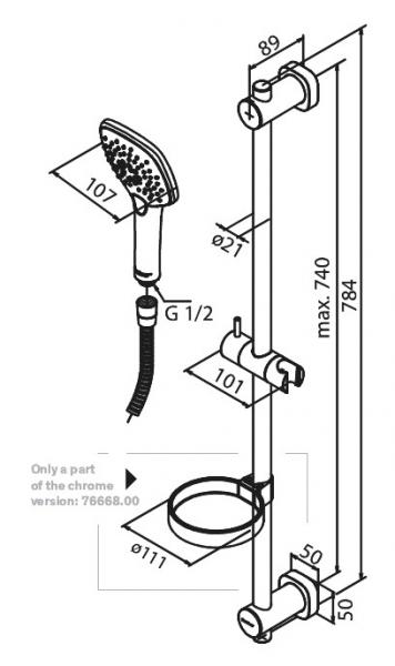 Damixa Pine Flexbrusesæt - Mat sort Damixa Pine Flexbrusesæt - Mat sort