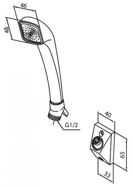 Damixa Perlespray håndbruser m/vægholder