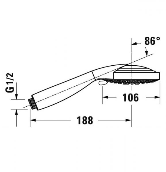 Duravit 106 h&aring;ndbruser m/3 str&aring;letyper
