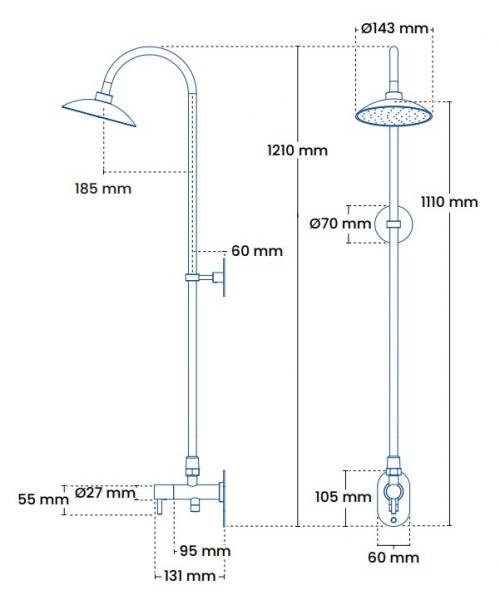 Frostline Eqi udebruser t/væg m/1 greb - 150-350 mm - Kobber Frostline Eqi udebruser t/væg m/1 greb - 150-350 mm - Kobber