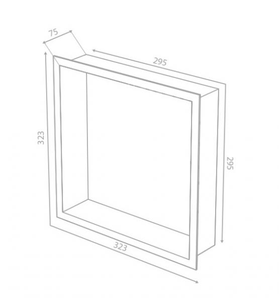 Damixa Zen badeværelseshylde til indbygning - Firkantet - Børstet messing Damixa Zen badeværelseshylde til indbygning - Firkantet - Børstet messing