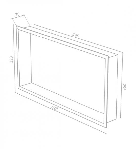 Damixa Zen badeværelseshylde til indbygning - Rektangulær - Børstet grafitgrå Damixa Zen badeværelseshylde til indbygning - Rektangulær - Børstet grafitgrå