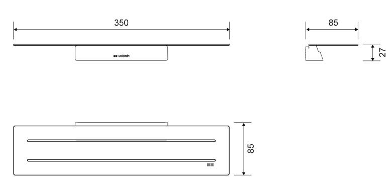 Unidrain Reframe sæbehylde - Børstet stål Unidrain Reframe sæbehylde - Børstet stål