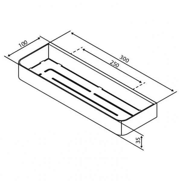 Damixa Zen brusehylde - Børstet grafitgrå Damixa Zen brusehylde - Børstet grafitgrå