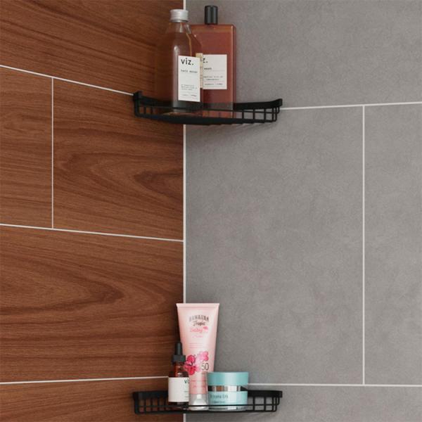 Lavabo Luna hjørnehylde til bad - Mat sort