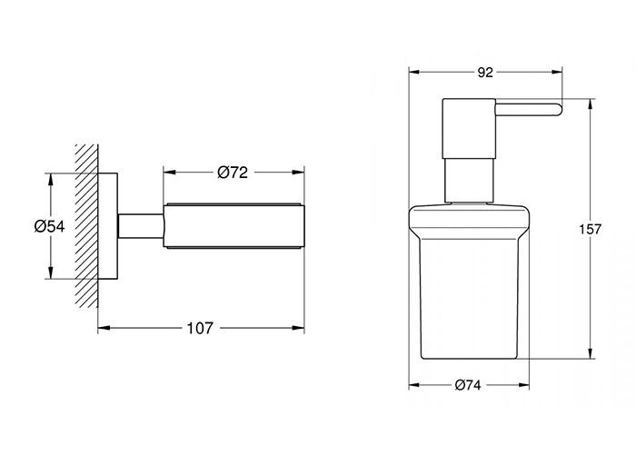 Grohe Essentials komplet sæbedispenser t/væg - Børstet Cool Sunrise