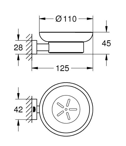 Grohe Essentials Cube Sæbeskål med holder Grohe Essentials Cube Sæbeskål med holder