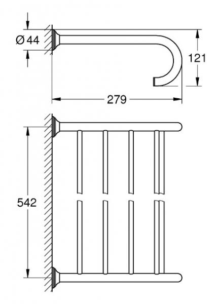 Grohe Essentials Authentic Multi håndklædestang - 542mm - Krom Grohe Essentials Authentic Multi håndklædestang - 542mm - Krom