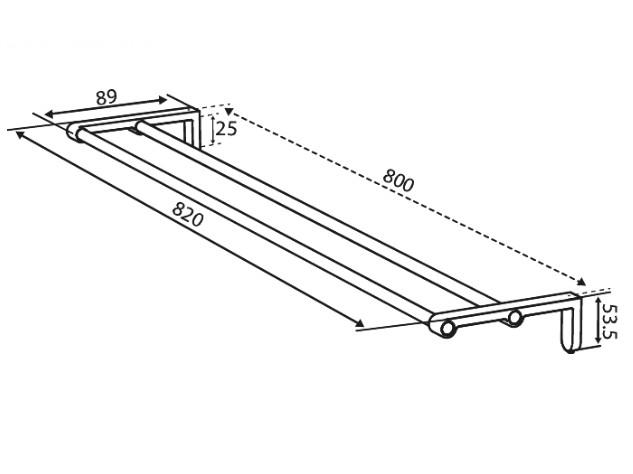 Damixa Zen dobbelt håndklædestang 800 mm - Steel