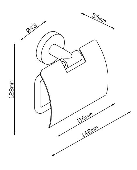 Lavabo Luna toiletpapirholder med låg - Mat sort