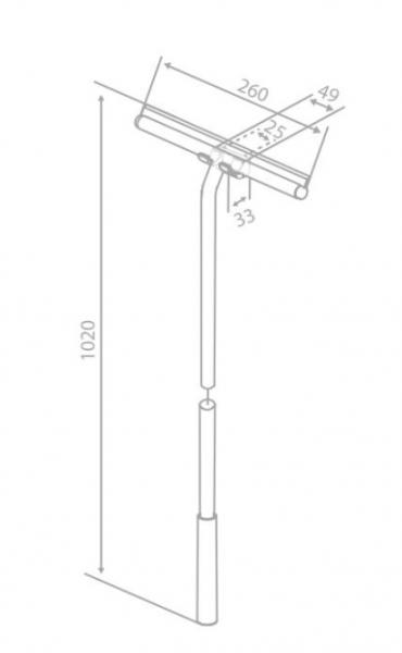 Damixa Zen lang bruseskraber m/holder - Børstet kobber