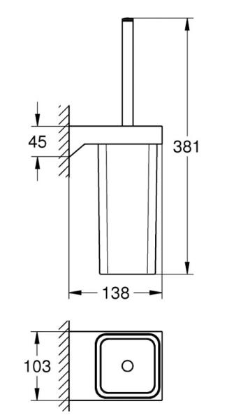 Grohe Selection Cube toiletbørste til væg Grohe Selection Cube toiletbørste til væg