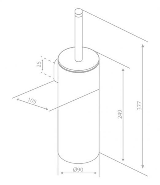 Damixa Zen toiletbørste t/gulv eller væg - Krom