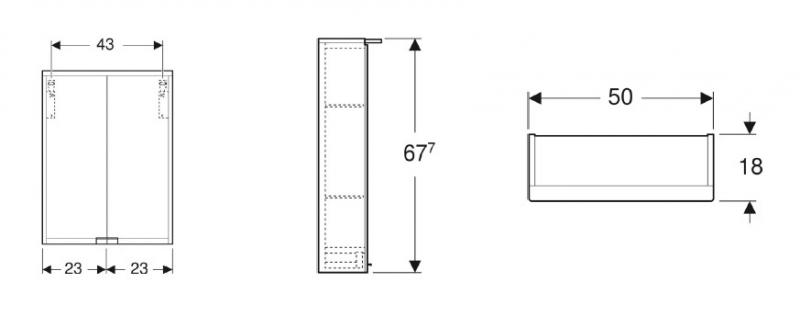Ifö Option spejlskab Bas 50 Hvid m/LEDlys - Hvid mat