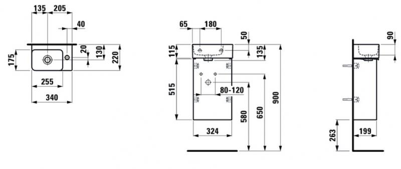 Laufen Val 34 mini møbelpakke - Mat hvid Laufen Val 34 mini møbelpakke - Mat hvid