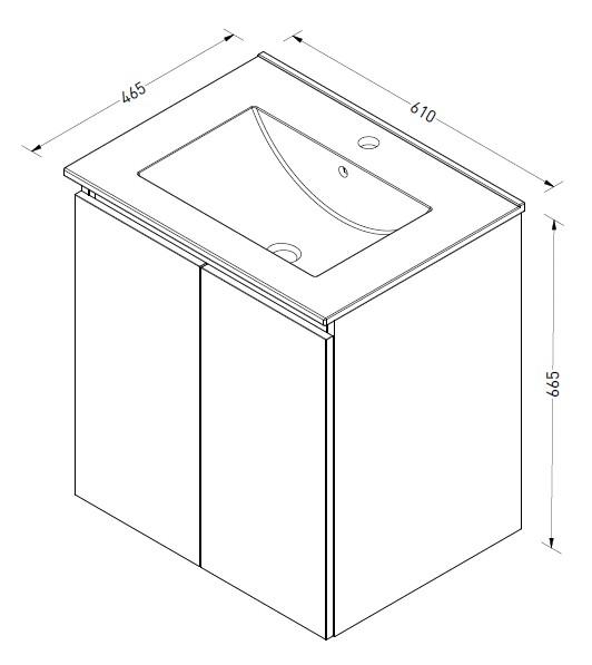 Sanibell Online 61 møbelsæt m/grebsfri låger - Mat hvid Sanibell Online 61 møbelsæt m/grebsfri låger - Mat hvid