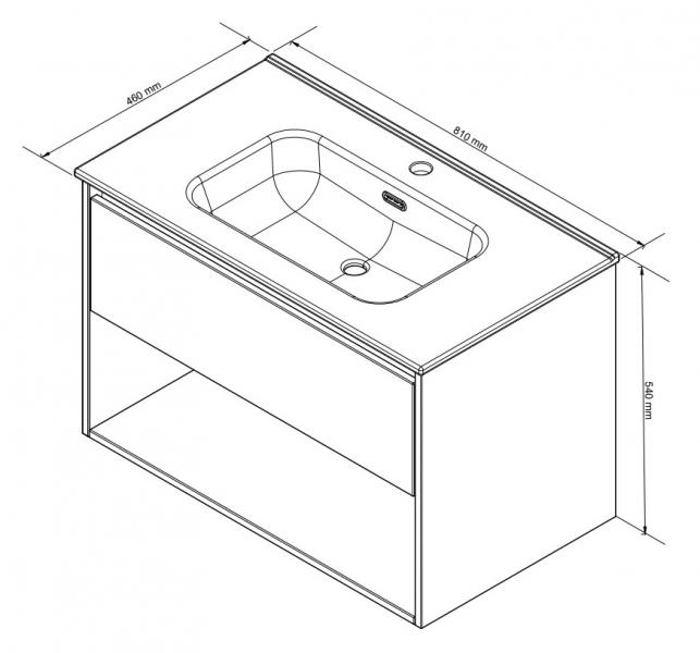 Sanibell Proline møbelsæt 80 m/integrerede greb og åben hylde - Cabana eg Sanibell Proline møbelsæt 80 m/integrerede greb og åben hylde - Cabana eg