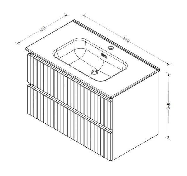 Sanibell Proline 80 møbelsæt m/lameller og 2 skuffer - Terra eg Sanibell Proline 80 møbelsæt m/lameller og 2 skuffer - Terra eg
