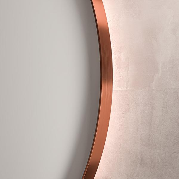 Sanibell Ink SP17 rundt spejl m/backlight, varme og sensor Ø100 - Børstet kobber Sanibell Ink SP17 rundt spejl m/backlight, varme og sensor Ø100 - Børstet kobber