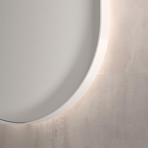 Sanibell Ink SP21 ovalt spejl m/backlight, varme og sensor 60 x 120 - Mat hvid Sanibell Ink SP21 ovalt spejl m/backlight, varme og sensor 60 x 120 - Mat hvid