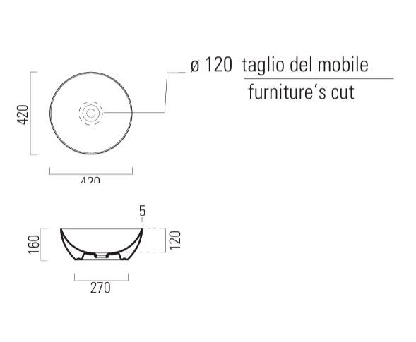 GSI Pura 42 fritstående bowlevask - Uden hanehul - Tortora GSI Pura 42 fritstående bowlevask - Uden hanehul - Tortora
