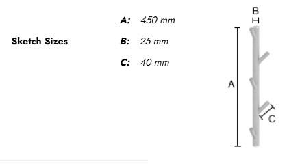 Beslagsboden lodret knagerække m/5 knager - Træ/matgrå Beslagsboden lodret knagerække m/5 knager - Træ/matgrå