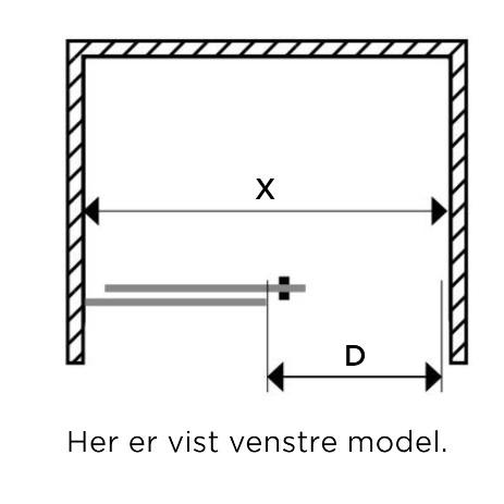 Strømberg Slide 22 skydedør nicheløsning - Valgfri glas og farve