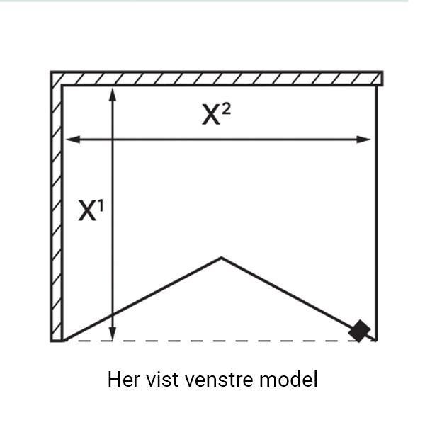 Strømberg Lucca 195 fastvæg med foldedør 800mm - Højre - Mat sort Strømberg Lucca 195 fastvæg med foldedør 800mm - Højre - Mat sort