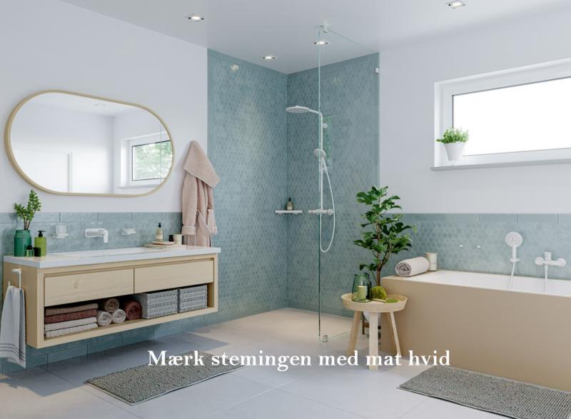 Hansgrohe Ecostat S komplet brusesystem til indbygning - Mat hvid Hansgrohe Ecostat S komplet brusesystem til indbygning - Mat hvid