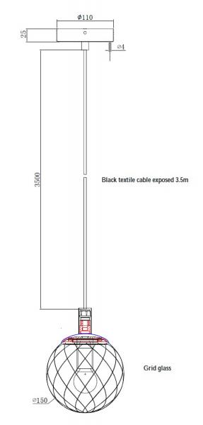 Cassøe Luna pendel m/bruntonet glas - Børstet messing Cassøe Luna pendel m/bruntonet glas - Børstet messing