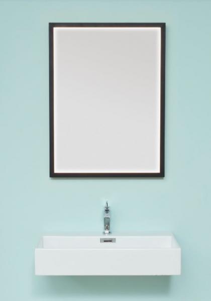 Cassøe Milano spejl m/sort ramme og LED - 60x80 cm - Vendbart Cassøe Milano spejl m/sort ramme og LED - 60x80 cm - Vendbart
