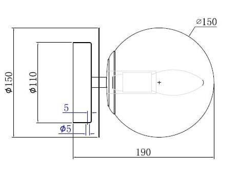 Cassøe Muro væglampe - Hvidt glas/sort base