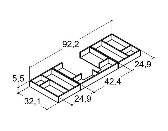 Dansani Mido+ Classic Skuffeindretningspakke topskuffe B100 D44 Dansani Mido+ Classic Skuffeindretningspakke topskuffe B100 D44