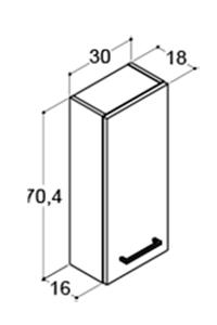 Dansani Mido+ overskab m/3 glashylder - Venstrehængslet - Varm eg Dansani Mido+ overskab m/3 glashylder - Venstrehængslet - Varm eg