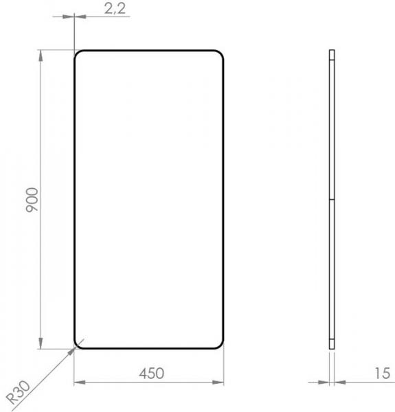 Cassøe Refine vendbart spejl - 45 x 90 cm - m/alu ramme