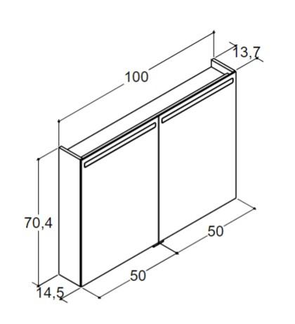 Dansani Mido+ Top spejlskab 100 - Mat sand Dansani Mido+ Top spejlskab 100 - Mat sand