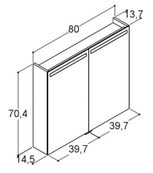 Dansani Mido+ Top spejlskab 80 - Vam eg Dansani Mido+ Top spejlskab 80 - Vam eg