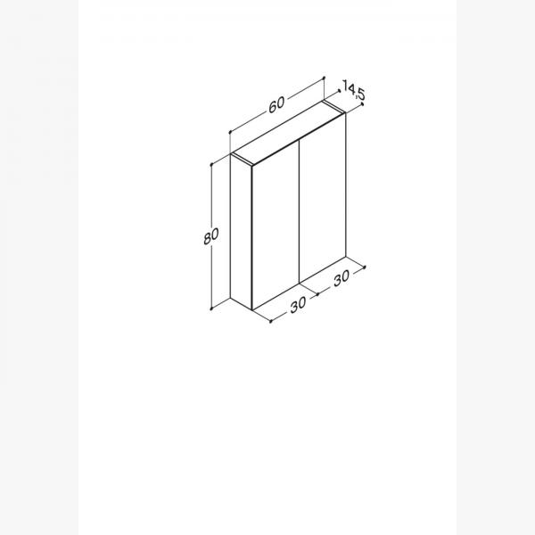 Dansani Style spejlskab 60 m/lysstyring - Valgfri farve Dansani Style spejlskab 60 m/lysstyring - Valgfri farve