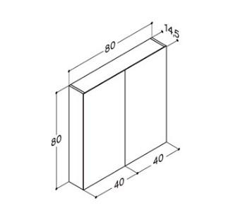 Dansani Style spejlskab 80 m/lysstyring  - Hvid mat lak Dansani Style spejlskab 80 m/lysstyring  - Hvid mat lak
