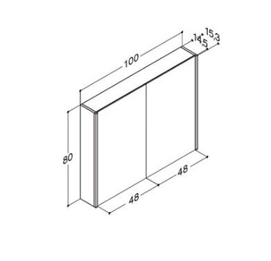 Dansani Ambi spejlskab 100 m/lodret lys og lysstyring - Grå mat Dansani Ambi spejlskab 100 m/lodret lys og lysstyring - Grå mat