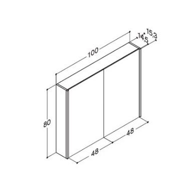 Dansani Ambi spejlskab 100 m/lodret lys og lysstyring - Hvid mat Dansani Ambi spejlskab 100 m/lodret lys og lysstyring - Hvid mat