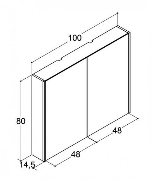 Dansani Ambi spejlskab 100 m/lodret lys og lysstyring - Lys eg