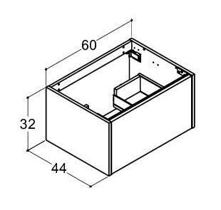 Dansani Luna Classic 60 underskab m/skuffe - Hvid mat